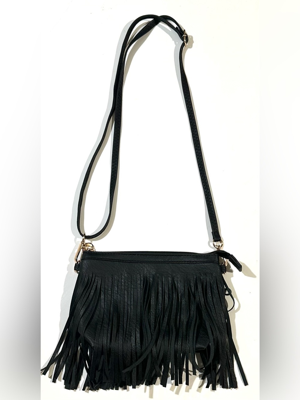 Fringe Crossbody Handbag Women Western Style Carry Purse Black Shoulder Bags